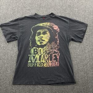 Vintage 2000s Zion Bob Marley Shirt Size L All Over AOP Music Reggae Lion Band